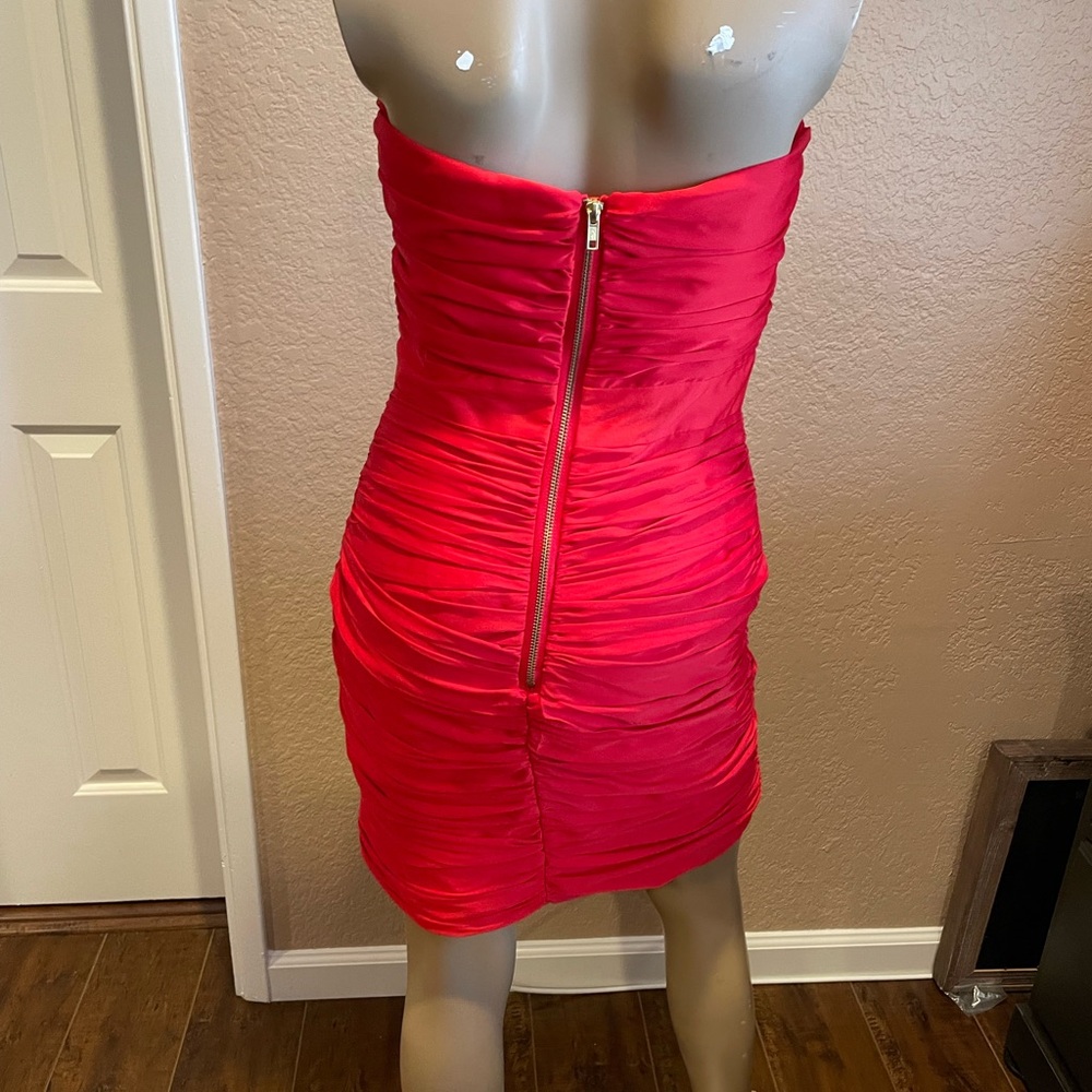 RED STRAPLESS COCKTAIL DRESS 6 - Picture 3 of 3